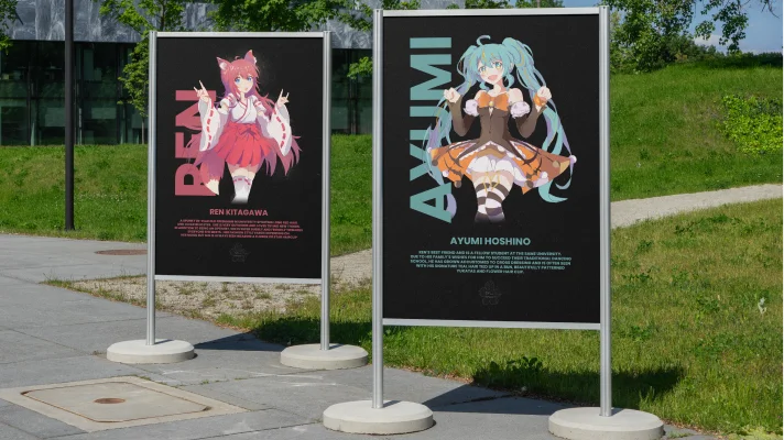 Graphic Poster of Ren and Ayumi for SFU Anime's SADtober event